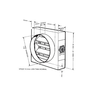 Multileaf Volume Control Dampers - Circular Spigoted Case - MVCD