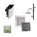 Kitchen Extract Grille with Grease Filter and External Wall Fan