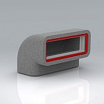 204x60mm Insulated Rectangular Vertical 45° Bend