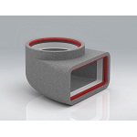 204x60mm Elbow Plenum with 125mm Spigot